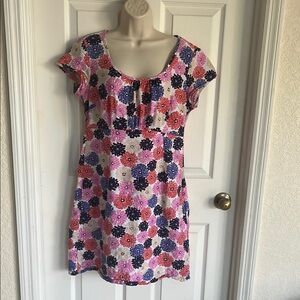 Boden Floral Midi Dress - Pink, Purple, Blue